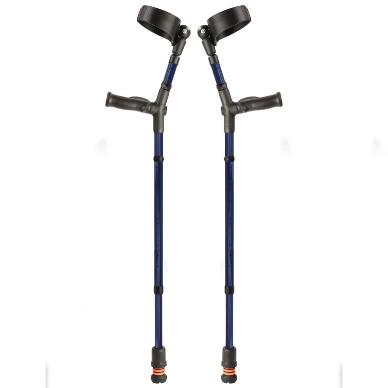 Flexyfoot Comfort Grip Double Adjustable Blue Crutches (Pair)